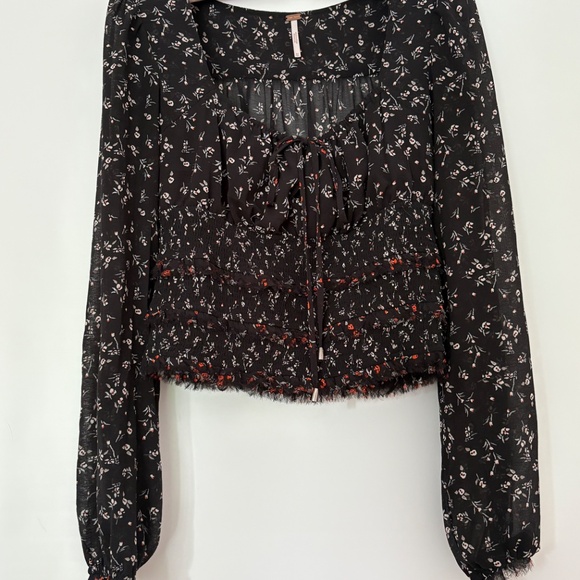 Free People Ruched Square Neck Blouse (Size XS) - Picture 5 of 6